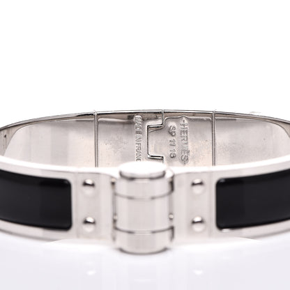 Hermes Enamel Charniere Uni Narrow Hinged Bracelet S Black 4 of 5