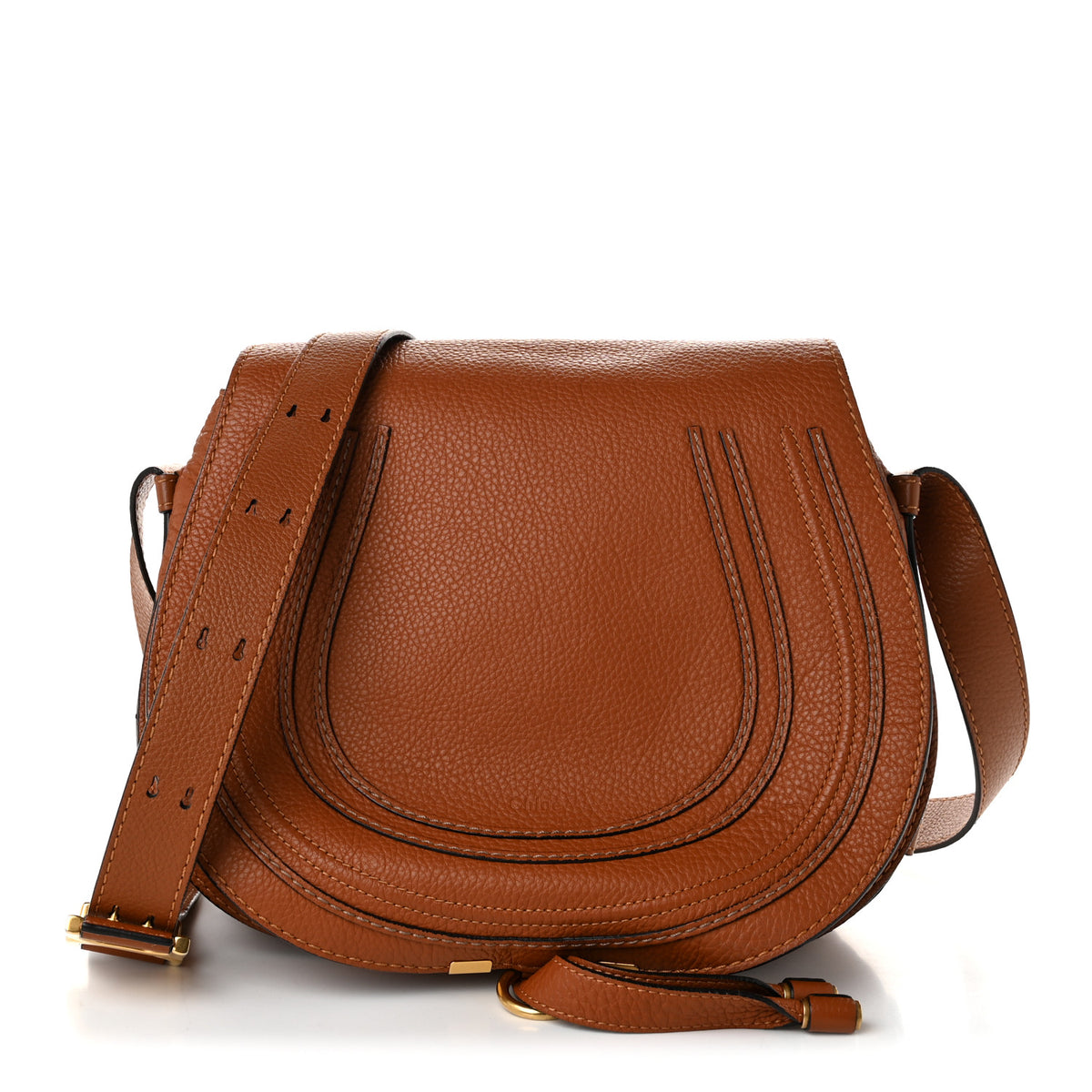 Chloe Calfskin Medium Marcie Round Crossbody Bag Tan 1 of 11