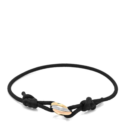 Cartier 18K Pink Yellow White Gold Trinity Adjustable Cord Bracelet Black 1 of 3