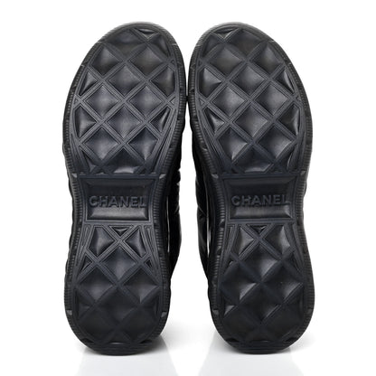 Chanel Nylon Suede Calfskin CC Sneakers 38 Black 5 of 10