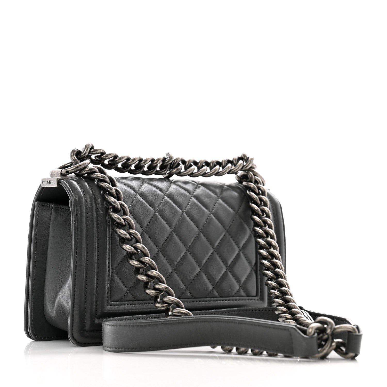 Chanel Calfskin Quilted Small Boy Flap Dark Grey 3 of 15