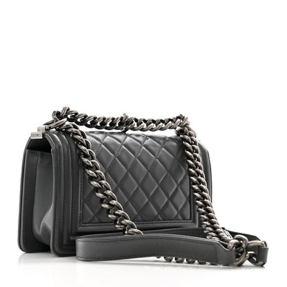 Chanel Calfskin Quilted Small Boy Flap Dark Grey 3 of 15