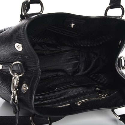 Prada Vitello Daino Tote Nero Black 6 of 9