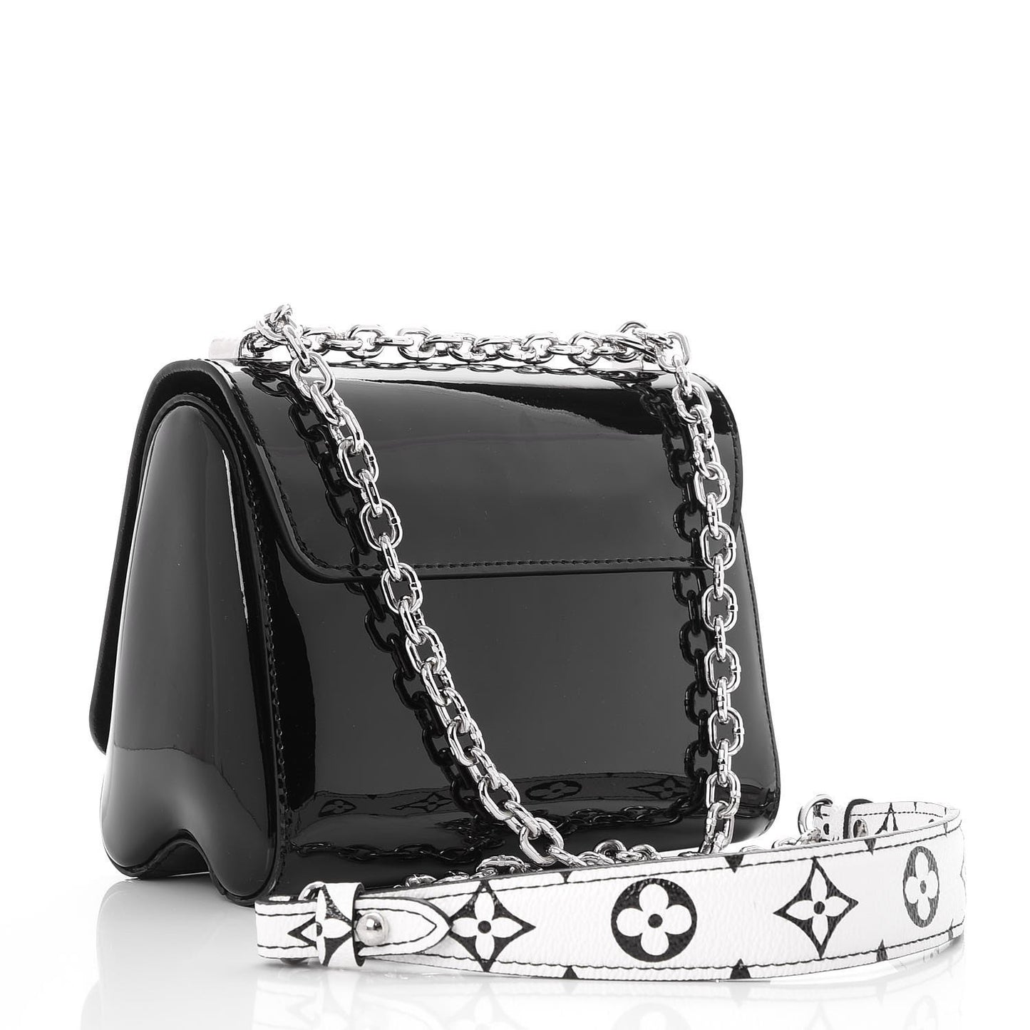 Patent Monogram Twist Shoulder Bag PM Black
