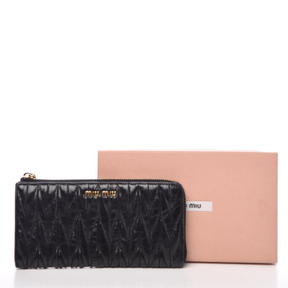 Miu Miu Nappa Matelasse Lux Zip Around Wallet Black 8 of 8