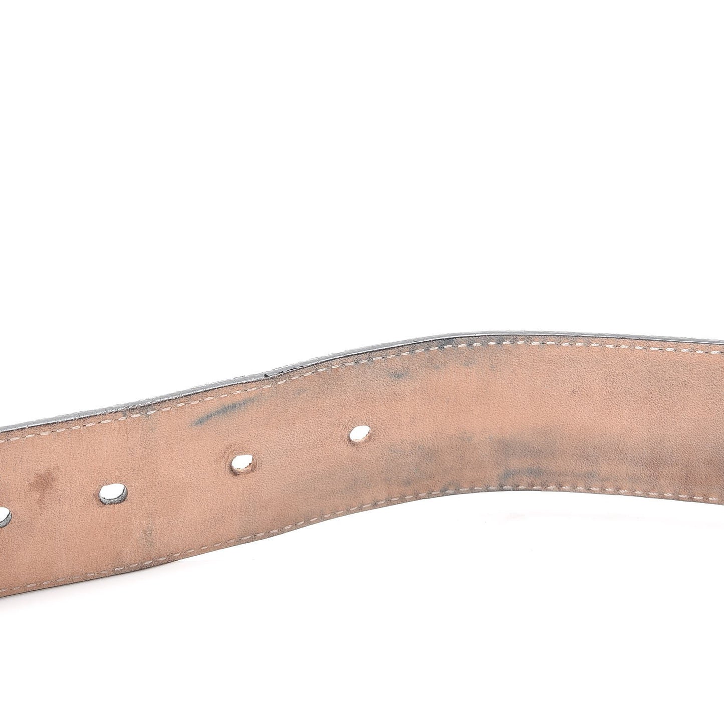 GG Supremem Monogram Selleria Calfskin Square Spur 40mm Belt 95 38 Beige Blue