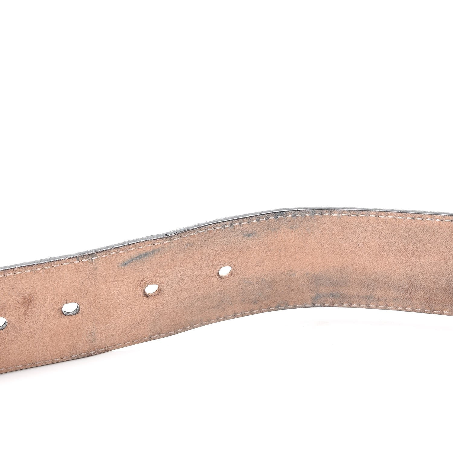 Gucci GG Supremem Monogram Selleria Calfskin Square Spur 40mm Belt 95 38 Beige Blue 10 of 10