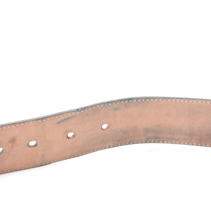 Gucci GG Supremem Monogram Selleria Calfskin Square Spur 40mm Belt 95 38 Beige Blue 10 of 10