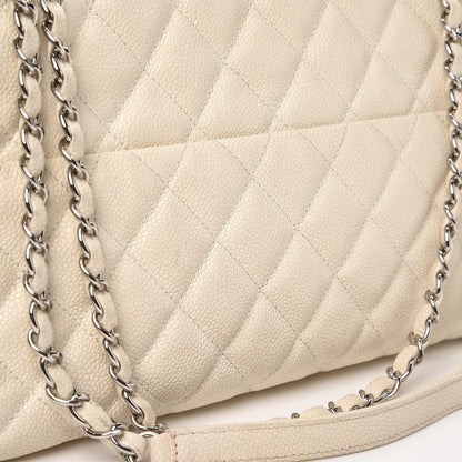 Chanel Caviar Quilted Jumbo Easy Flap Dark White 14 of 16