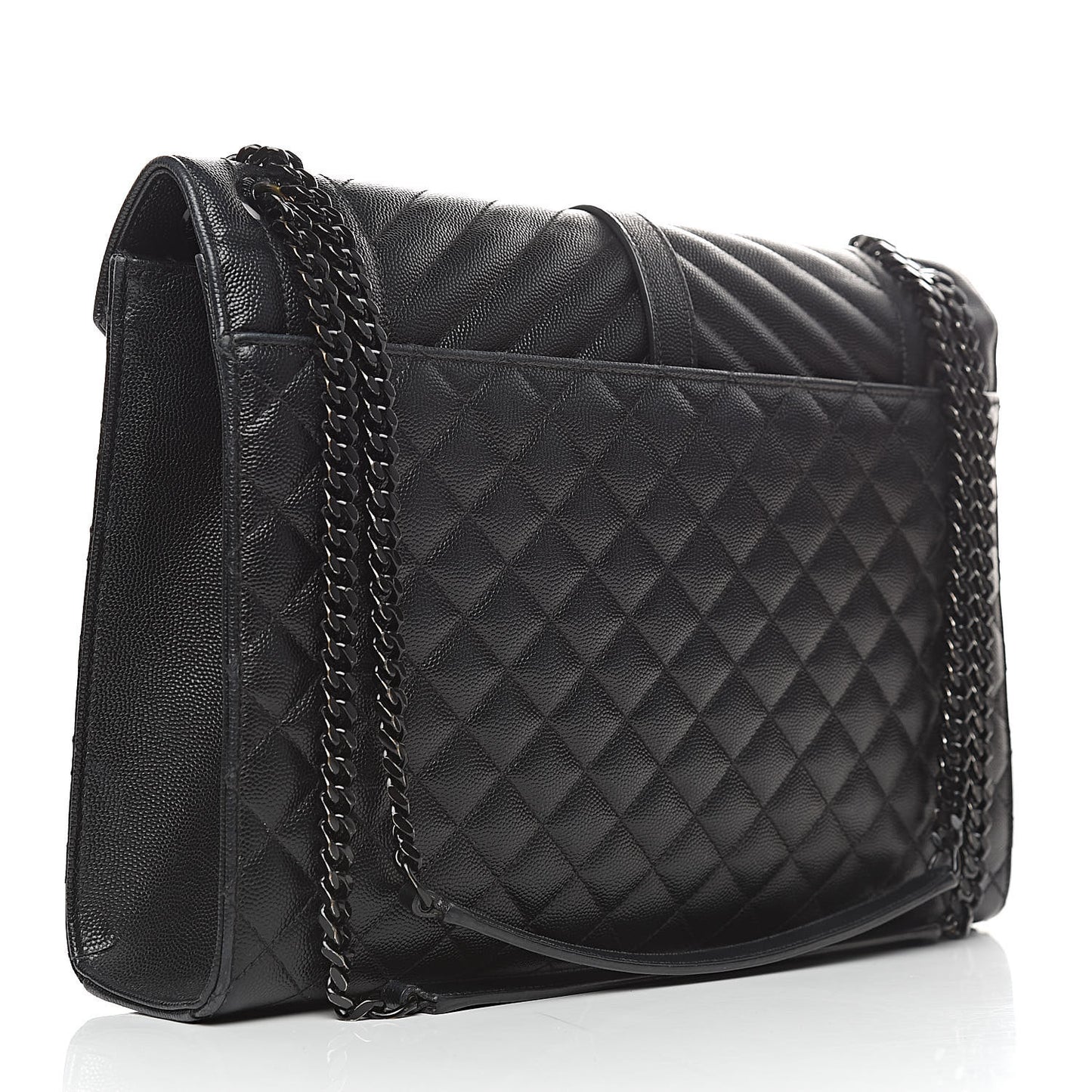 Grain De Poudre Large Tri-Quilt Monogram Satchel Black