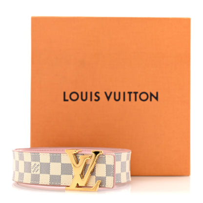 Louis Vuitton Damier Azur 30mm LV Initiales Reversible Belt 85 34 Pink 10 of 10