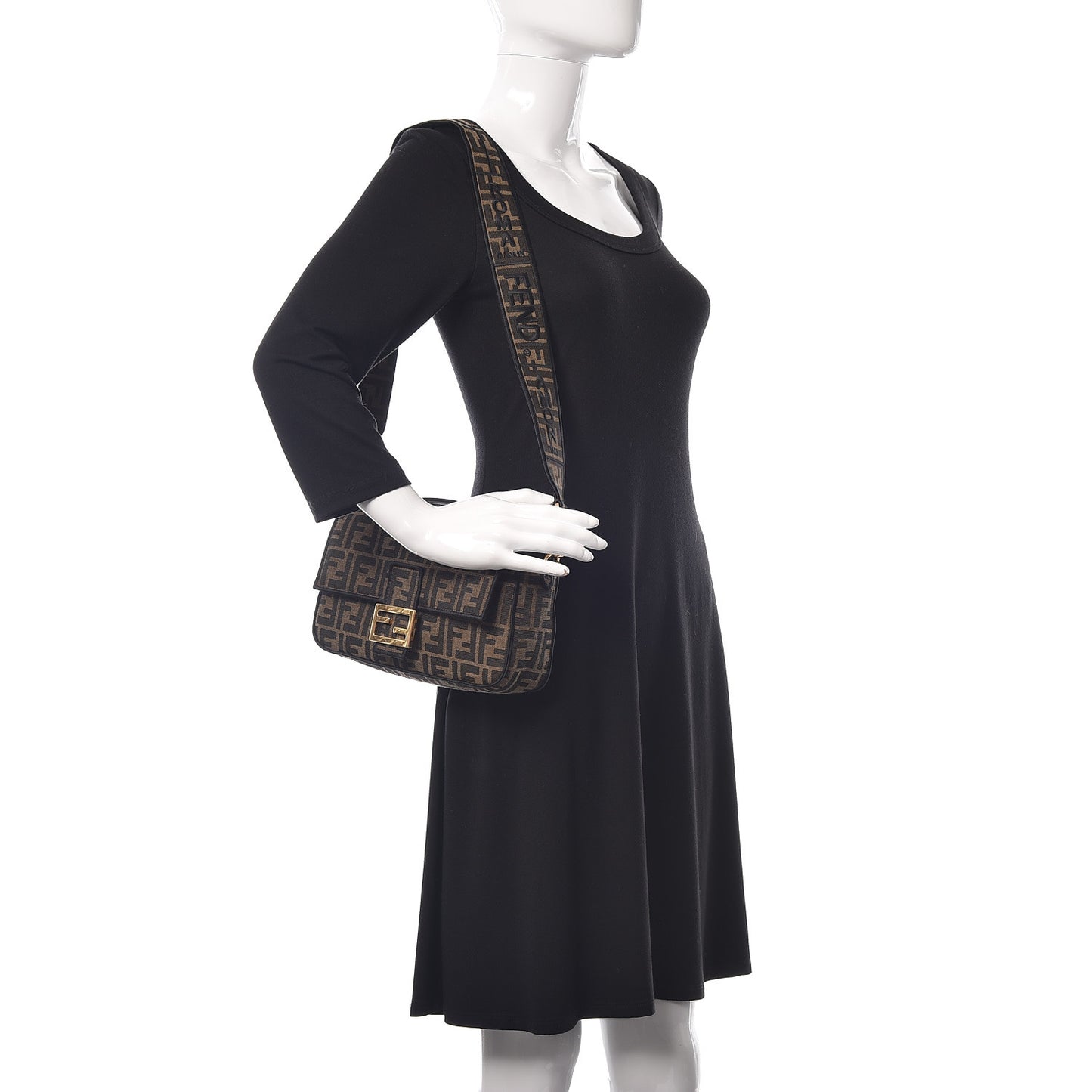 Fabric Jacquard FF 1974 Medium Baguette Tobacco Moro Black