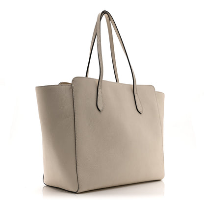 Gucci Pebbled Calfskin Medium Swing Tote Off White 3 of 9