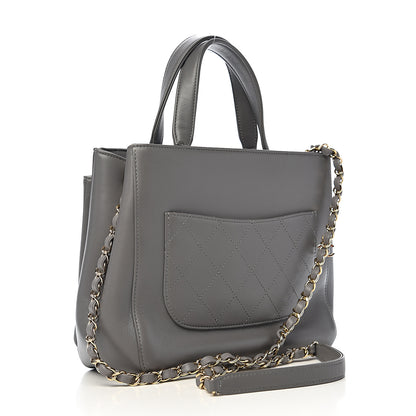 Chanel Lambskin Small CC Mania Shoulder Bag Grey 2 of 9