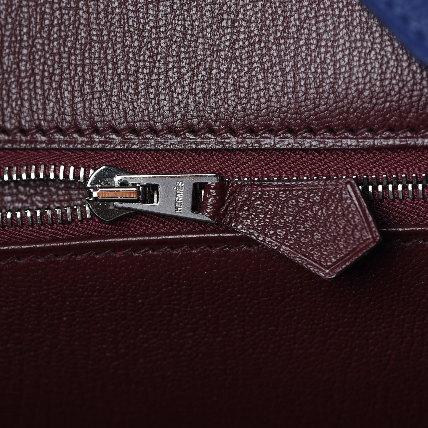Togo Swift Officier Birkin 40 Bleu Encre Bordeaux