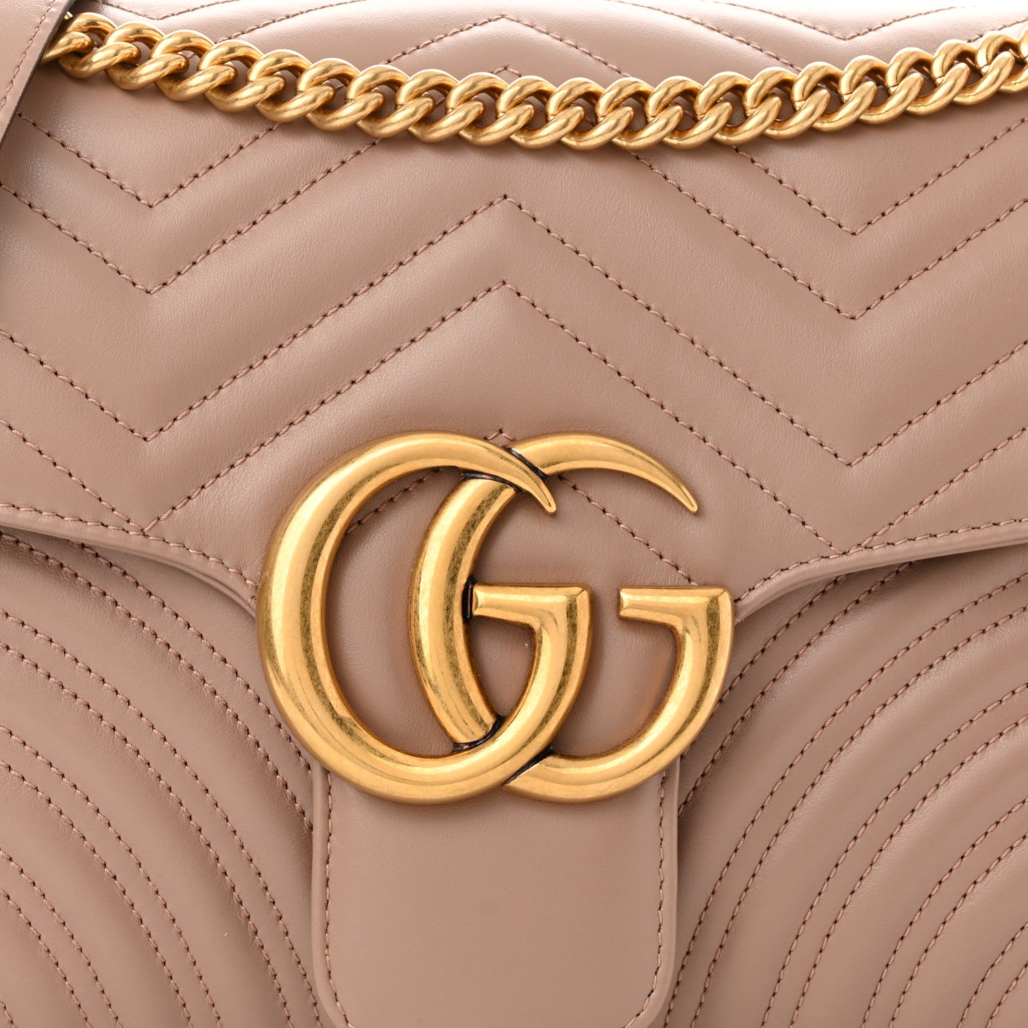Gucci Calfskin Matelasse Medium GG Marmont Shoulder Bag Porcelain Rose 8 of 12