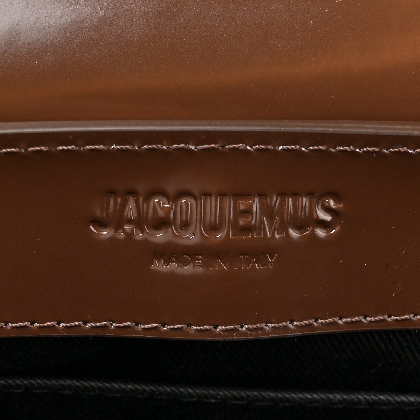 Patent Calfskin Le Capri Messenger Clutch Midnight Brown