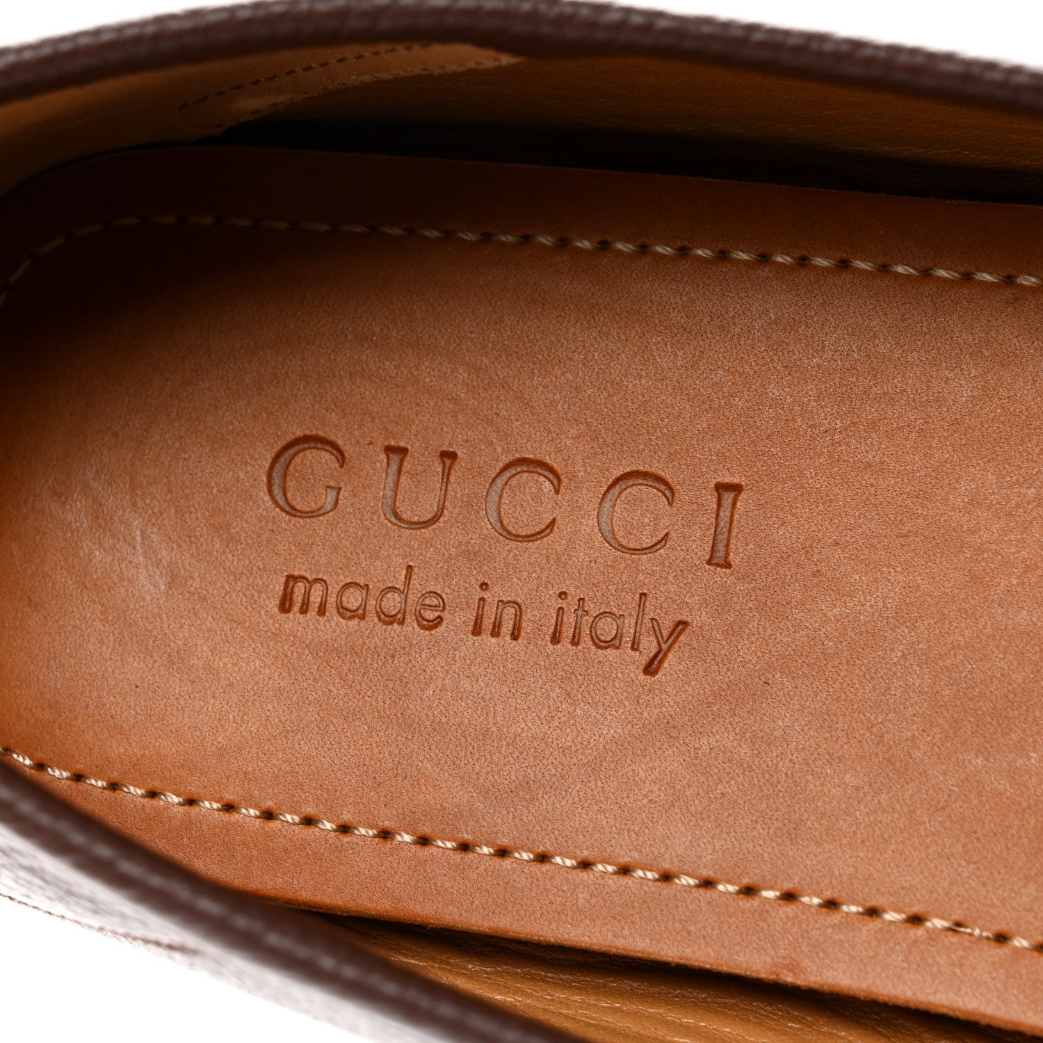 Gucci Hebron Calfskin Mens Horsebit Loafers 8.5 Light Brown 7 of 9