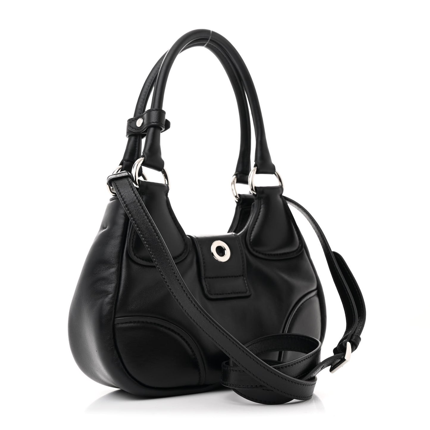 Nappa Soft Padded Re-Edition 2002 Moon Bag Black