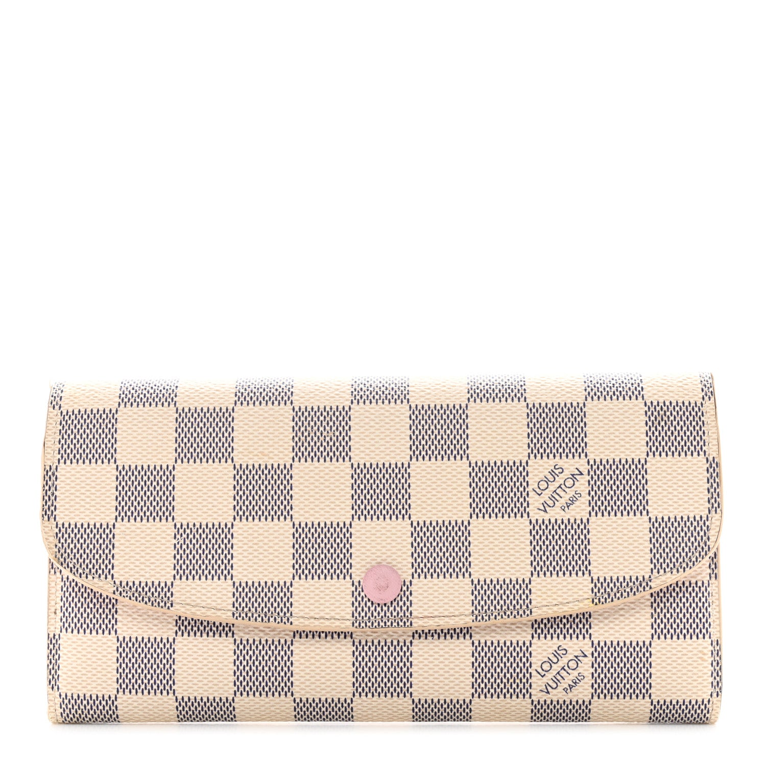 Louis Vuitton Damier Azur Emilie Wallet Rose Ballerine 1 of 10