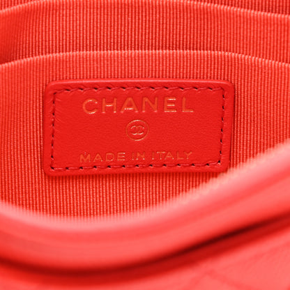 Chanel Caviar Quilted Classic Zip Pouch Red 6 of 9