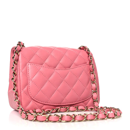 Chanel Lambskin Quilted Mini Square Flap Pink 3 of 10