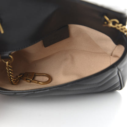 Gucci Calfskin Matelasse Super Mini GG Marmont Shoulder Bag Black 5 of 10