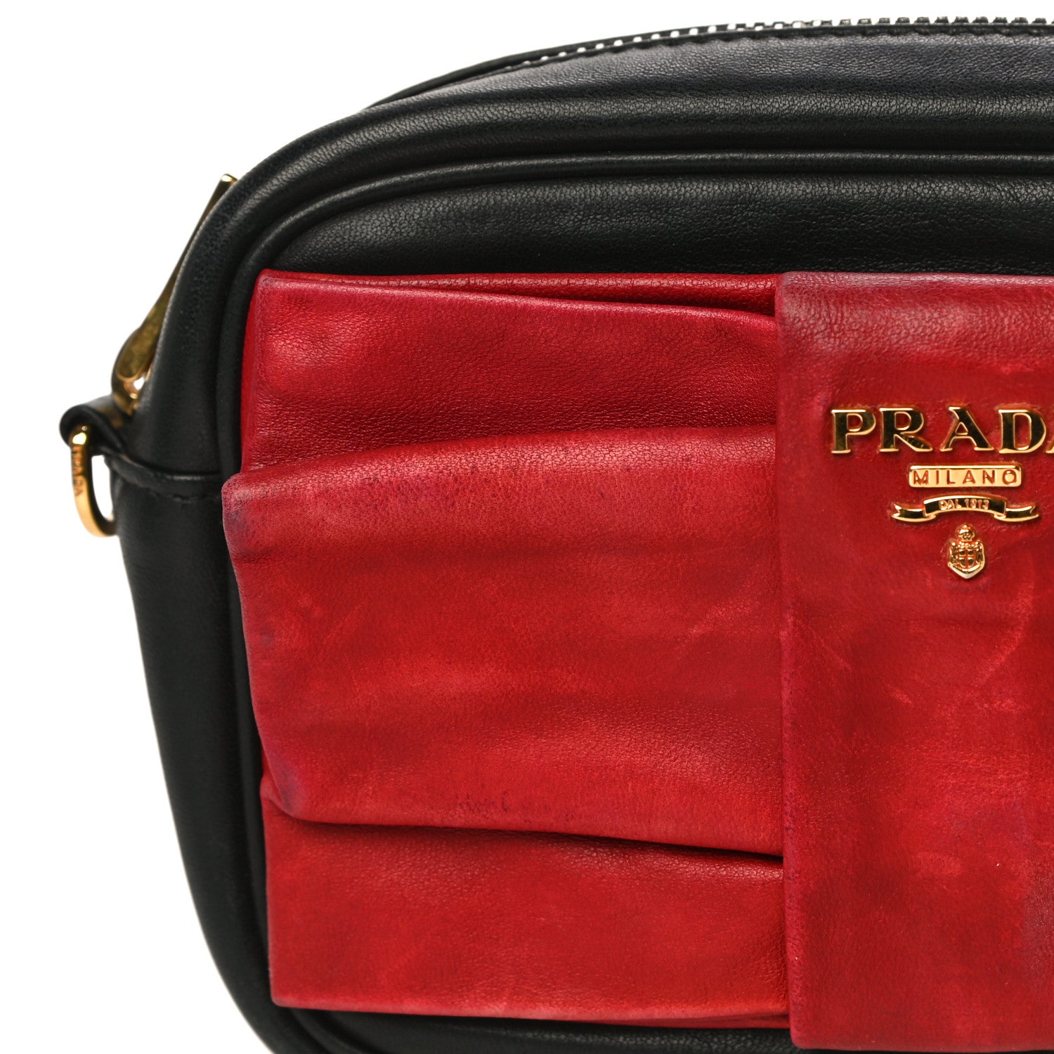 Prada Nappa Fiocco Bow Crossbody Clutch Black Fuoco 14 of 16