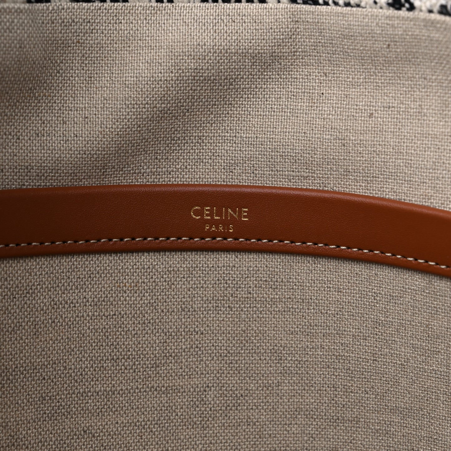 Jacquard Striped Large Cabas Thais White Black