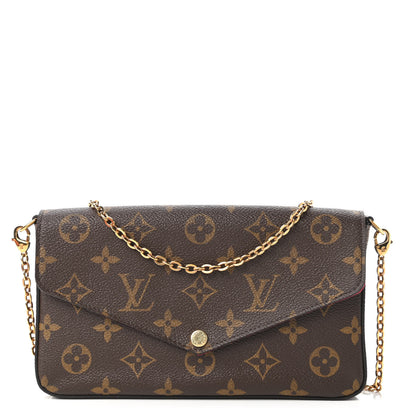 Louis Vuitton Monogram Pochette Felicie Chain Wallet Fuchsia 1 of 11