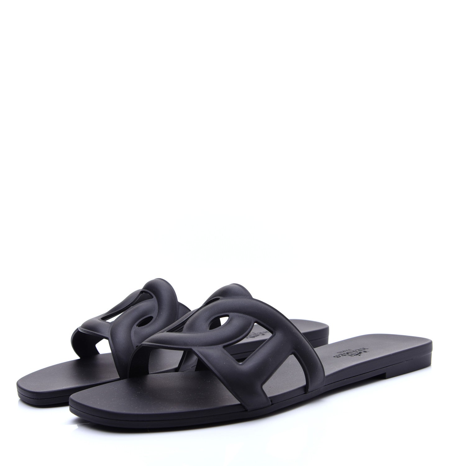 Hermes Rubber Aloha Sandals 36 Black 4 of 10