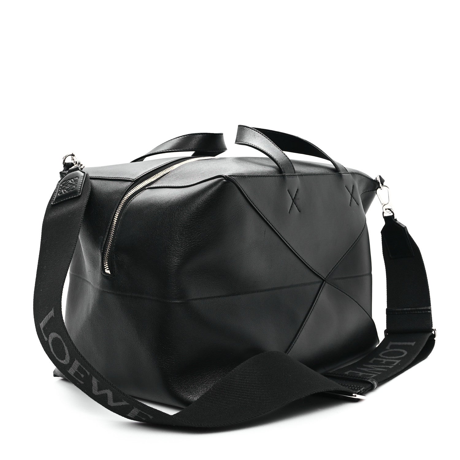 Loewe Shiny Calfskin Puzzle Fold Duffle Black 3 of 13