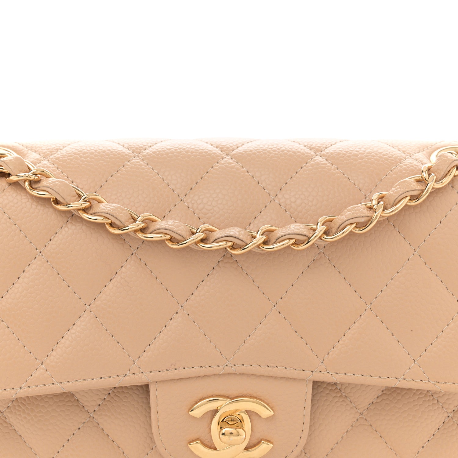 Chanel Caviar Quilted Small Double Flap Beige 8 of 13