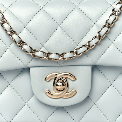Chanel Lambskin Quilted Mini Top Handle Rectangular Flap Light Blue 8 of 11