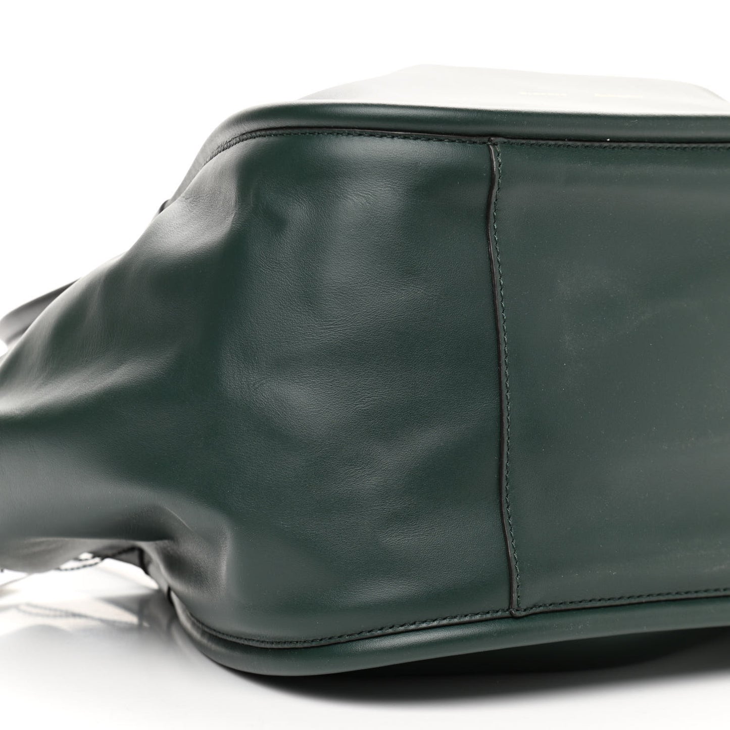 Calfskin XL Ruched Tote Petrol Green