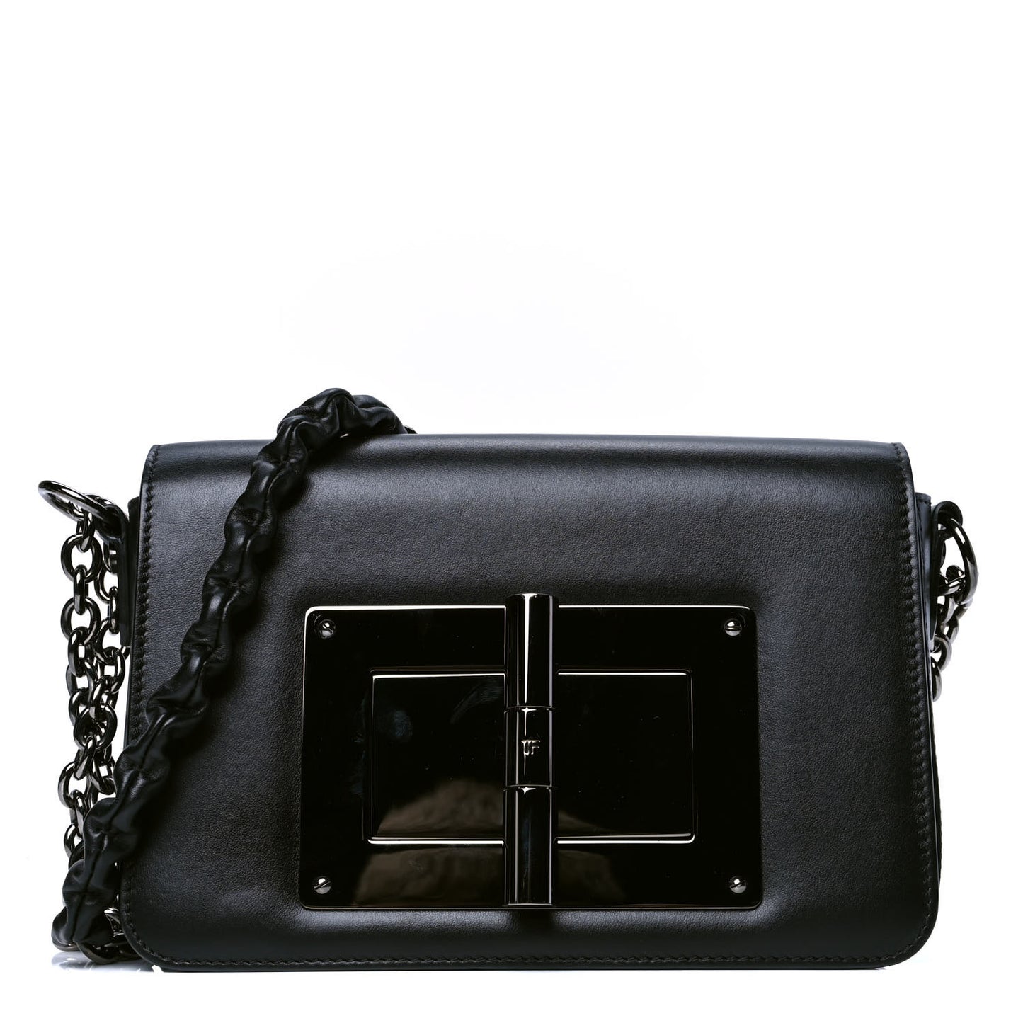 Calfskin Medium Natalia Chain Bag Black