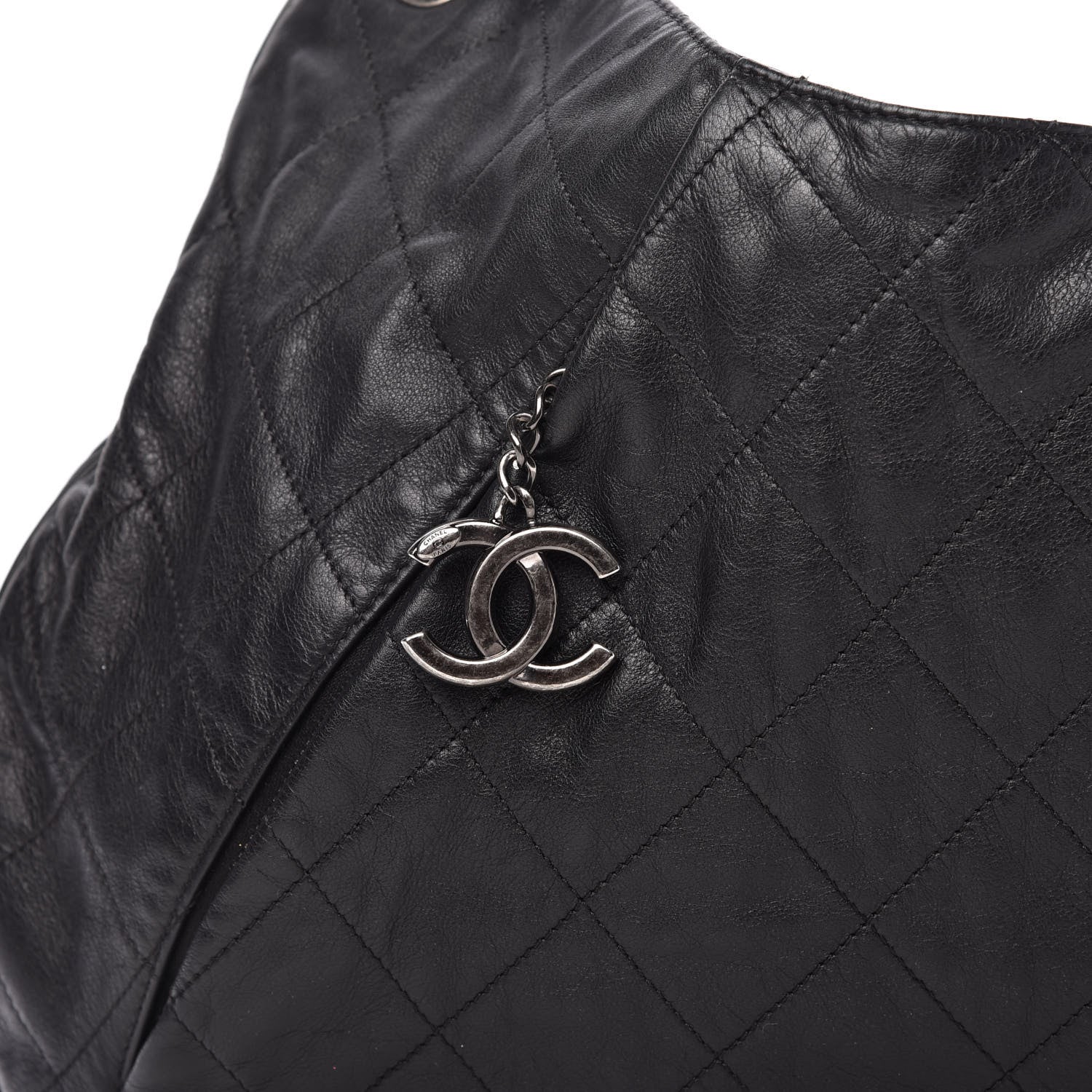 Chanel Calfskin Coco Pleats Hobo Black 10 of 10