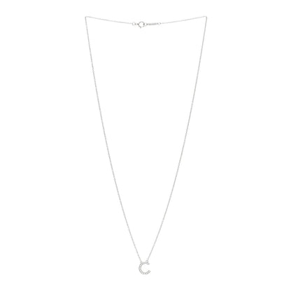 Tiffany Platinum Diamond Letters C Pendant Necklace 3 of 5