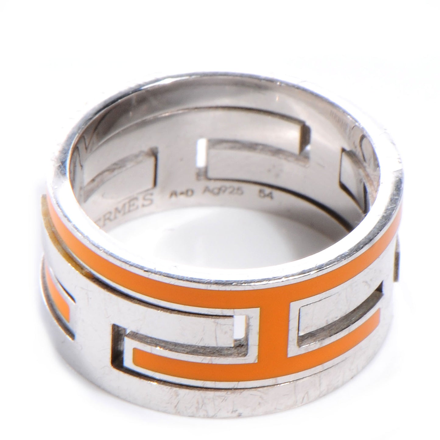 Sterling Silver Arcane H Ring Orange 54 US 7