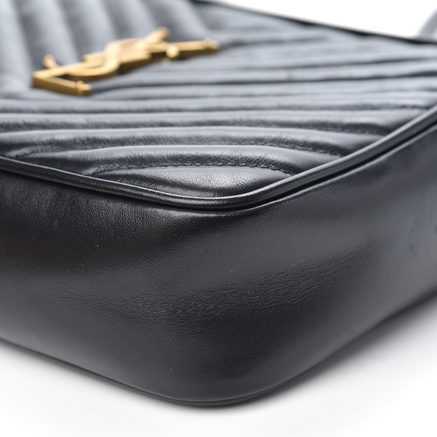 Saint Laurent Calfskin Matelasse Monogram Lou Camera Bag Black 8 of 12