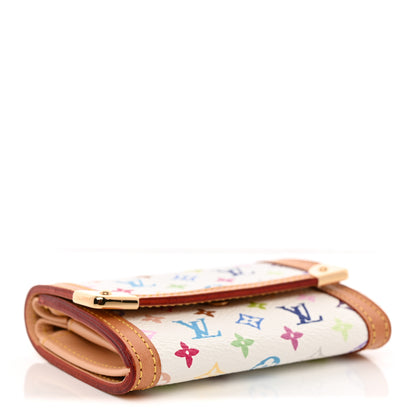 Louis Vuitton Monogram Multicolor Porte-Monnaie Plat Coin Purse White 4 of 6