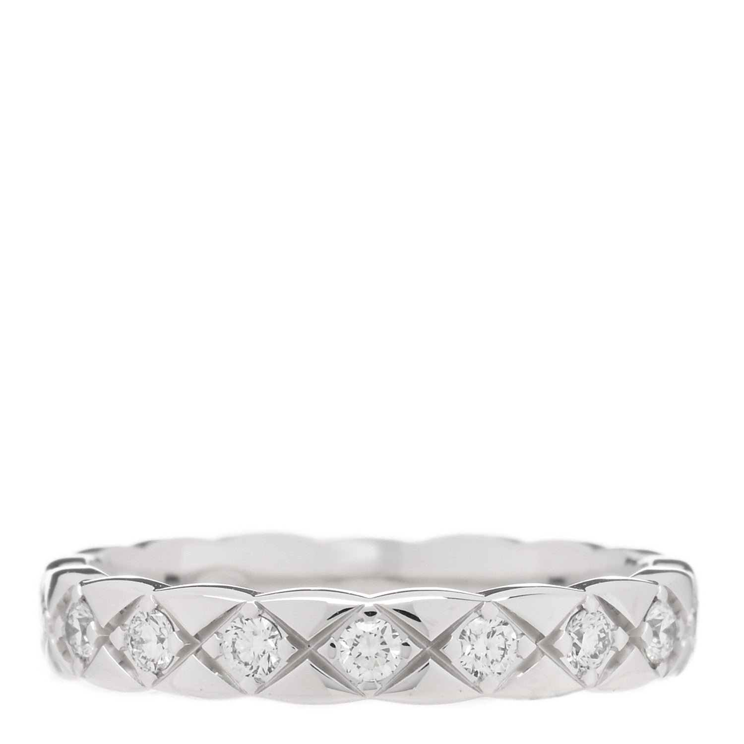 Chanel 18K White Gold Diamond Mini Coco Crush Ring 47 4 3 of 5
