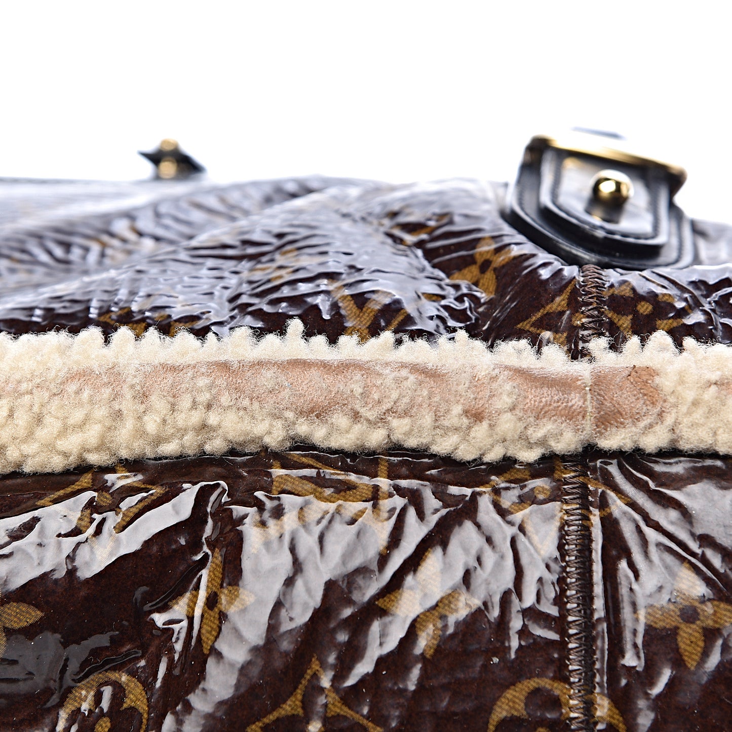 Patent Monogram Shearling Sac Thunder
