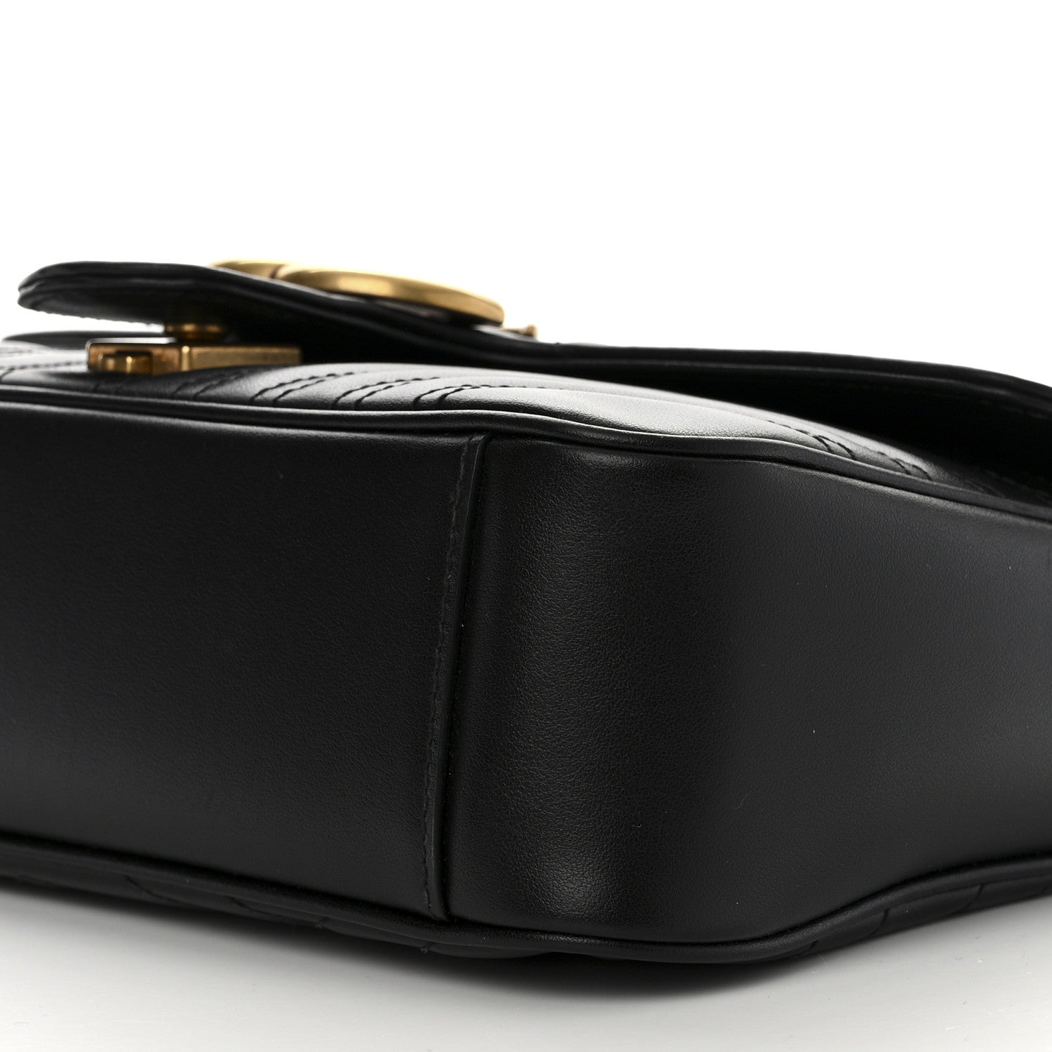Gucci Calfskin Matelasse Small GG Marmont Shoulder Bag Black 11 of 11