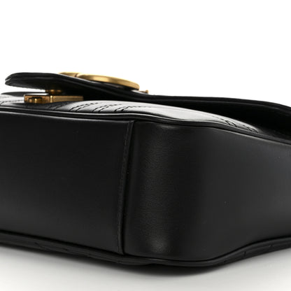 Gucci Calfskin Matelasse Small GG Marmont Shoulder Bag Black 11 of 11
