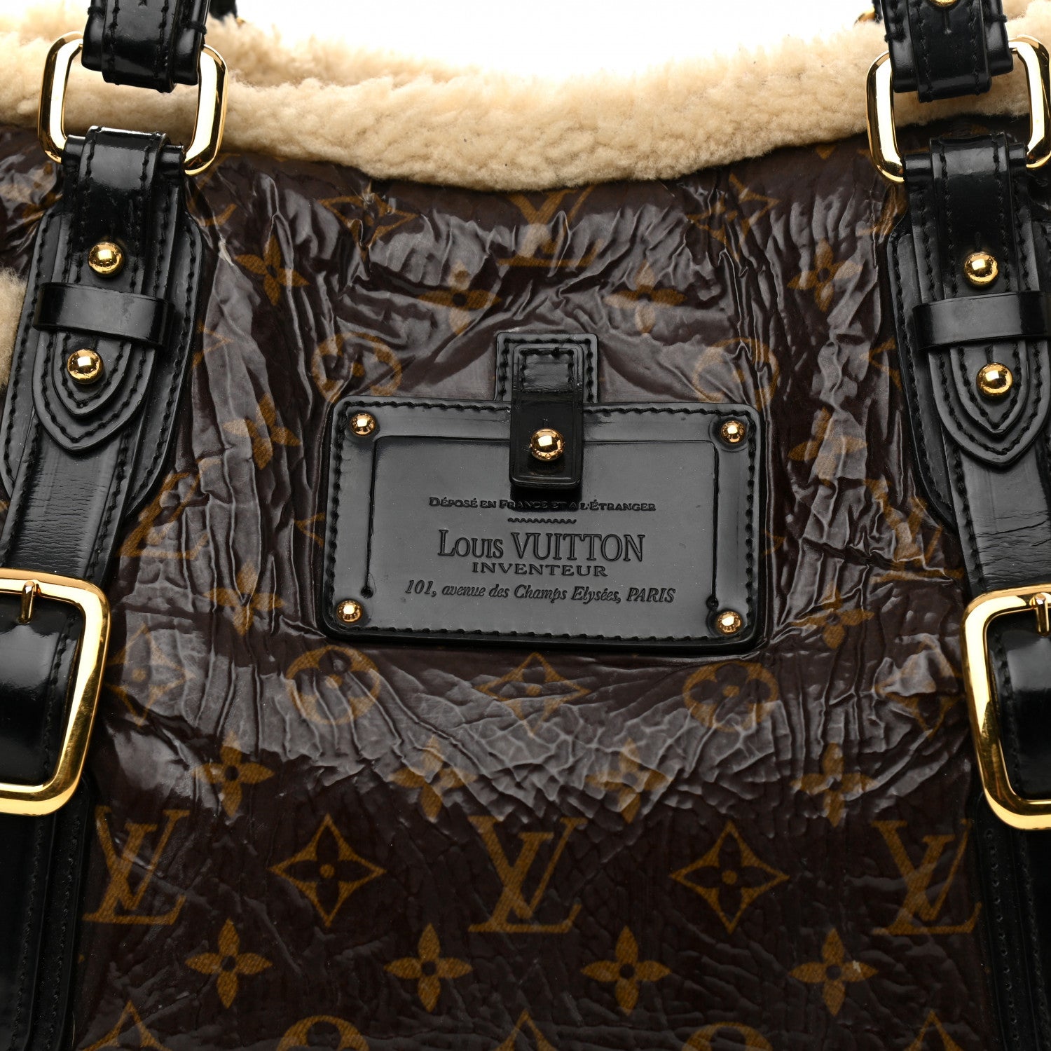 Louis Vuitton Patent Monogram Shearling Sac Thunder 8 of 11