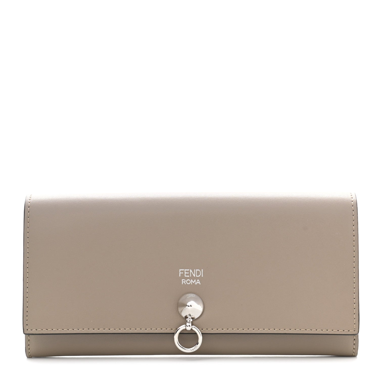 Fendi Vitello Liberty Century Lucido By The Way Continental Wallet Tortora 1 of 8