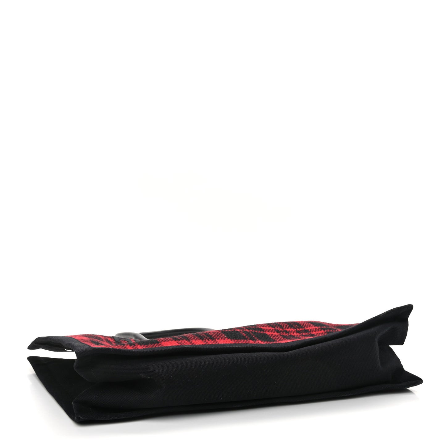 Wool Tartan Rive Gauche Tote Red Black