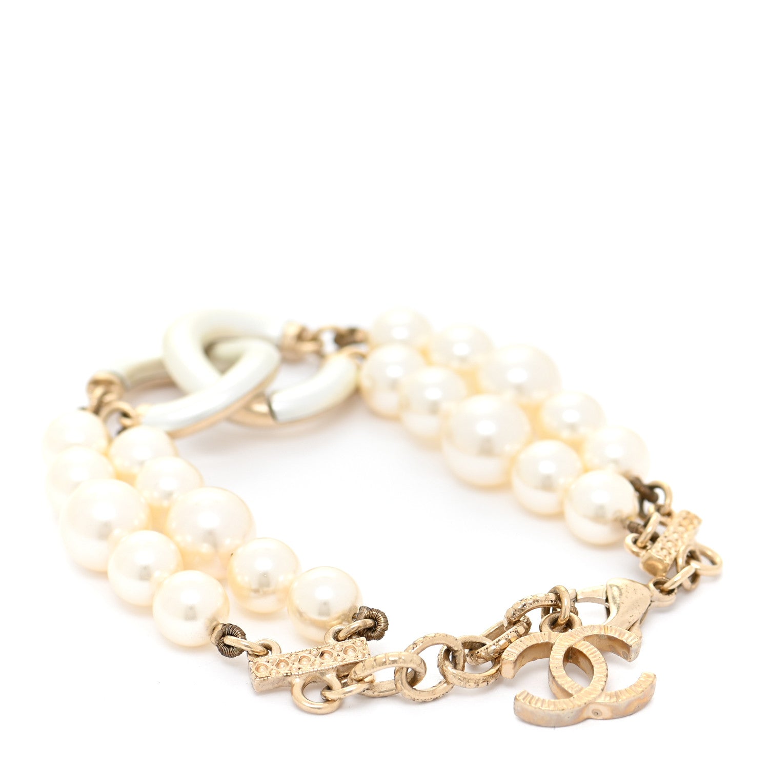 Chanel Pearl CC Multistrand Bracelet Gold 3 of 4