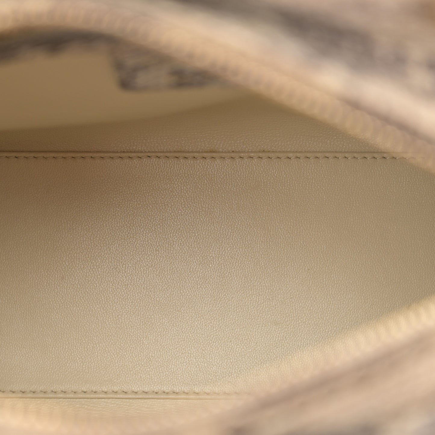 Metallic Snakeskin Medium Lady Dior Beige Gold